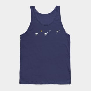 Flock of Migrating White Storks Ciconia ciconia in Flight Tank Top